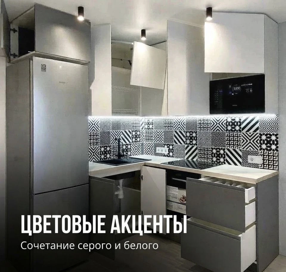 Угловая кухня на заказ с техникой в подарок