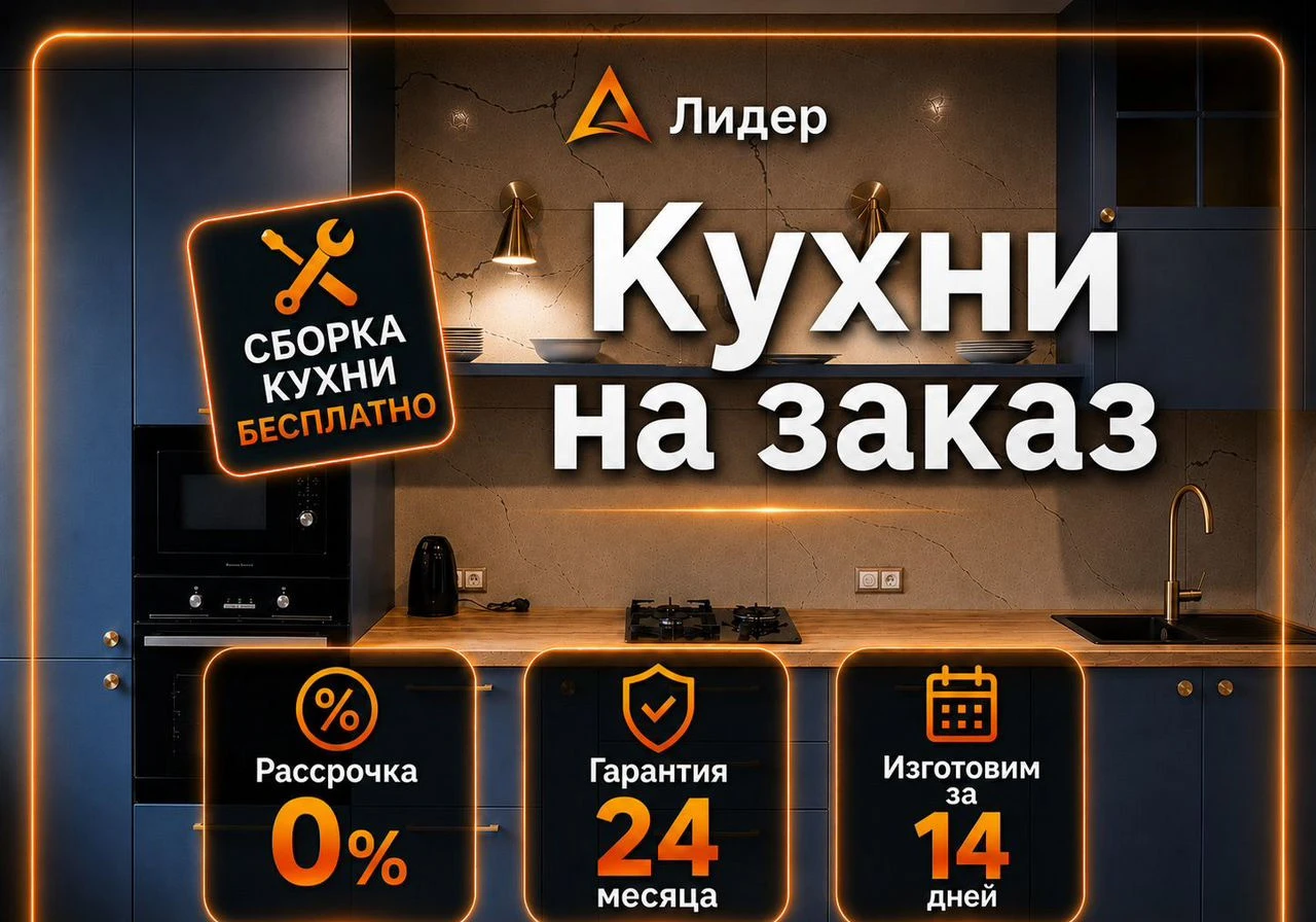 Кухня Синяя на заказ. Эмаль. Рассрочка 0%