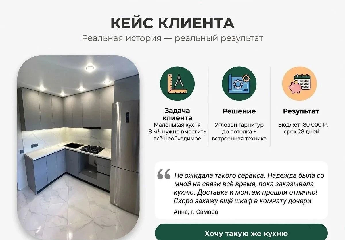 Большая кухня. Свой цех. Под ключ